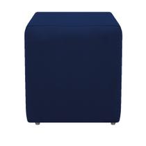 Puff Banqueta Decorativo Dado Suede Azul Marinho - DAMAFFÊ MÓVEIS