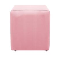 Puff Banqueta Decorativo Dado Suede Rosa Bebê - DAMAFFÊ MÓVEIS