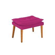 Puff Banqueta Decorativo Fenzzi Pés Palito Mel Sala de Espera Recepção Quarto Suede Pink - KDAcanto Móveis