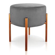 Puff Banqueta Decorativo Industrial Cobre Iron Suede