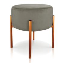 Puff Banqueta Decorativo Industrial Cobre Iron Suede