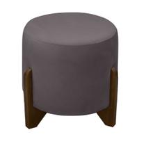 Puff Banqueta Decorativo Luiz Pés de Madeira Linho Grafite Do Lar Móveis e Decoração Puff Banqueta Decorativo Luiz Pés de Madeira Linho Grafite Do Lar Móveis e Decoração
