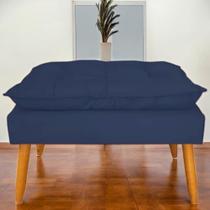 Puff Banqueta Decorativo Opala Para Sala Quarto Suede Azul Madelina Decor