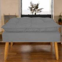 Puff Banqueta Decorativo Opala Para Sala Quarto Suede Cinza Madelina Decor