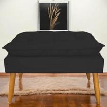Puff Banqueta Decorativo Opala Para Sala Quarto Suede Preto Madelina Decor