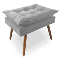 Puff Banqueta Decorativo Opala Suede Cinza - Akemi Decor Puff Banqueta Decorativo Opala Suede Cinza - Akemi Decor