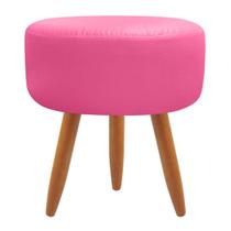 Puff Banqueta Decorativo Redondo Para Sala de Estar material sintético Rosa Pink