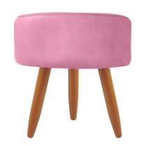 Puff Banqueta Decorativo Redondo Para Sala de Estar Suede Rosa - Maitê Moda Casa