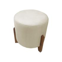 Puff Banqueta Decorativo Redondo Sala de Estar Thor Suede