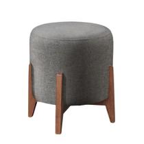 Puff Banqueta Decorativo Redondo Sala Estar Marrocos Suede Cinza Puff Banqueta Decorativo Redondo Sala Estar Marrocos Suede Cinza