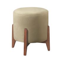 Puff Banqueta Decorativo Redondo Sala Estar Paris Suede