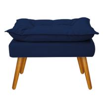 Puff Banqueta Decorativo Zatti Pés Palito Sala de Estar Quarto Recepção Suede Azul Marinho - DAMAFFÊ MÓVEIS Puff Banqueta Decorativo Zatti Pés Palito Sala de Estar Quarto Recepção Suede Azul Marinho - DAMAFFÊ MÓVEIS