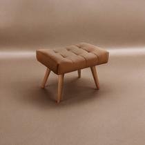 Puff Banqueta em Madeira Maciça Theo Puff Banqueta em Madeira Maciça Theo