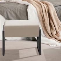 Puff Banqueta Estofada Confortável Pé Preto Toque Aveludado Puff Banqueta Estofada Confortável Pé Preto Toque Aveludado