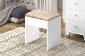 Puff Banqueta Estofada Decorativa Para Penteadeira Camarim E Sala De Estar