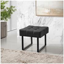 Puff Banqueta Estofada Estilo Industrial Pés De Ferro Confortável Adulto