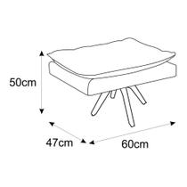 Puff Banqueta Fenzzi Base Giratória de Madeira Suede Marrom - KDAcanto Móveis