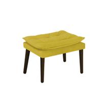 Puff Banqueta Fenzzi Palito Tabaco Suede Amarelo - DAMAFFÊ MÓVEIS