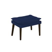 Puff Banqueta Fenzzi Palito Tabaco Suede Azul Marinho - DAMAFFÊ MÓVEIS