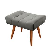 Puff Banqueta Linho Theo Madeira Maciça Castellar Móbile Puff Banqueta Linho Theo Madeira Maciça Castellar Móbile