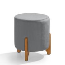 Puff Banqueta Luxor Aveludado c/ Pés em Madeira Anti Risco