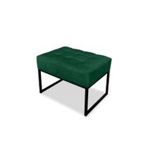 Puff Banqueta Minimalista Capitone Estofado Pés Base de Aço - Verde