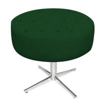 Puff Banqueta Nanda Base Giratória de Metal Suede Verde - DAMAFFÊ MÓVEIS