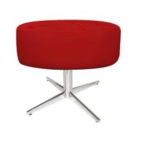 Puff Banqueta Nanda Base Giratória de Metal Suede Vermelho - KDAcanto Móveis