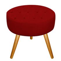 Puff Banqueta Nanda Capitonê Pés Palito Decor Sala de Estar Quarto material sintético Vermelho - DAMAFFÊ MÓVEIS