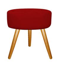 Puff Banqueta Nanda Palito Mel Decor Sala de Espera Quarto Corano Vermelho - KDAcanto Móveis