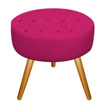 Puff Banqueta Nanda Palito Mel Decor Sala de Espera Quarto Suede Pink - DAMAFFÊ MÓVEIS