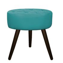 Puff Banqueta Nanda Palito Tabaco Decor Sala de Espera Quarto Suede Azul Turquesa - KDAcanto Móveis