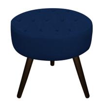 Puff Banqueta Nanda Palito Tabaco Suede Azul Marinho - DAMAFFÊ MÓVEIS