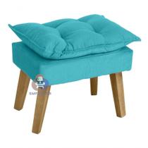 Puff Banqueta Opala Azul Turquesa Puff Banqueta Opala Azul Turquesa
