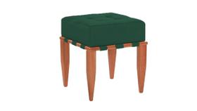 Puff banqueta Pérola - Tecido Verde Folha