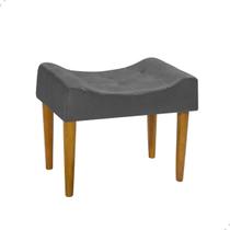Puff banqueta pés palito retro retangular penteadeira Cinza