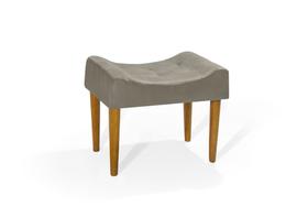 Puff banqueta pés palito retro retangular penteadeira cor Areia