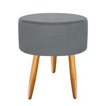 Puff Banqueta Puf Pés Palito Suede Cinza Recepção Sala Quarto Puff Banqueta Puf Pés Palito Suede Cinza Recepção Sala Quarto