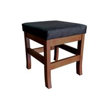 Puff Banqueta Quadrada Barcelona Estofada em Madeira Maciça Suede Preto CCS Puff Banqueta Quadrada Barcelona Estofada em Madeira Maciça Suede Preto CCS