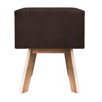 Puff Banqueta Quadrada Retrô Suede - Marrom Escuro