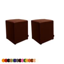 Puff banqueta quadrado 33x33x42 em sued