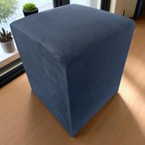 Puff Banqueta Quadrado Cubo Decorativo material sintético e Suede