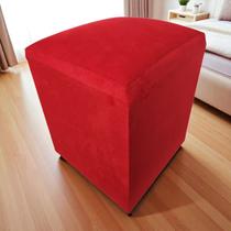 Puff Banqueta Quadrado Cubo Decorativo material sintético e Suede