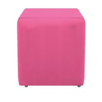 Puff Banqueta Quadrado Dado Decorativo Sala de Estar Quarto Recepção material sintético Pink - DAMAFFÊ MÓVEIS