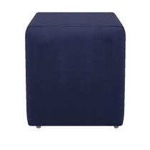 Puff Banqueta Quadrado Dado Decorativo Sala de Estar Quarto Recepção Suede Azul Marinho - KDAcanto Móveis