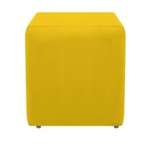 Puff Banqueta Quadrado Dado Decorativo Suede Amarelo - DAMAFFÊ MÓVEIS