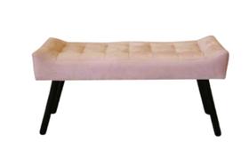 Puff Banqueta Recamiê Decorativo Sofia Suede Rosa Claro