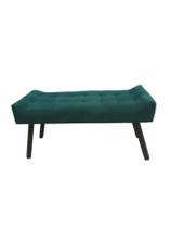 Puff Banqueta Recamiê Decorativo Sofia Suede Verde Escuro Oxxy Estofados