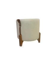 Puff Banqueta Redonda Decorativa Linho Bege Paris