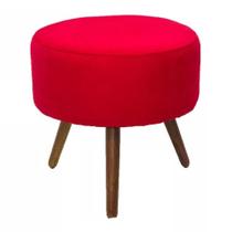 Puff Banqueta Redondo Classic Suede Vermelho - DS Móveis Puff Banqueta Redondo Classic Suede Vermelho - DS Móveis